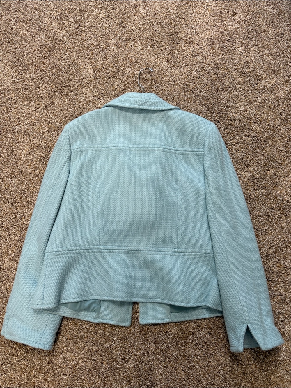 Talbots Powder Blue Textured Button-Front Blazer - Picture 3 of 3